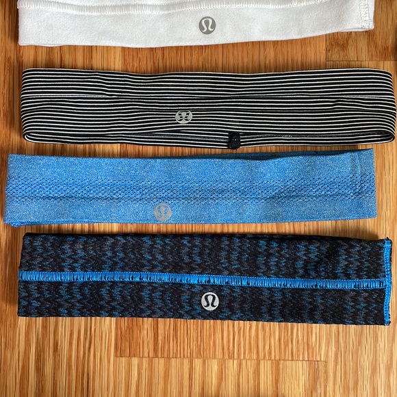 12 Lulu lemon headbands (including white, black, blue, gray, green, patterned) - Picture 2 of 5